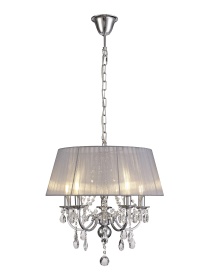 Olivia Polished Chrome-Grey Crystal Ceiling Lights Diyas Shaded Crystal Fittings Olivia Polished Chrome-Grey Crystal Ceiling Lights Diyas Shaded Crystal Fittings
